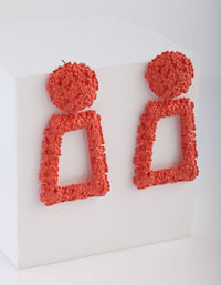 Coral Textured Geometric Drop Earrings - link has visual effect only