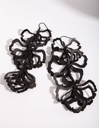 Black Petal Drop Earrings - link has visual effect only