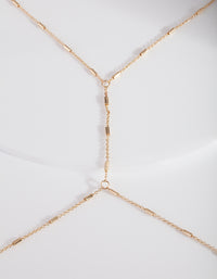 Gold Beaded Body Chain - link has visual effect only