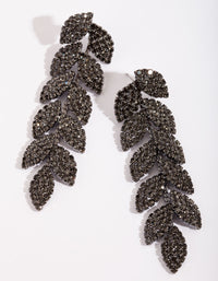 Black Gemstone Vine Drop Earrings - link has visual effect only