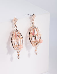 Rose Gold Bird Cage Drop Earrings - link has visual effect only