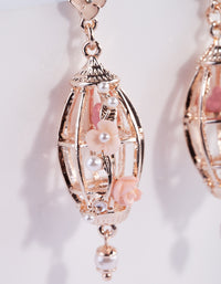 Rose Gold Bird Cage Drop Earrings - link has visual effect only