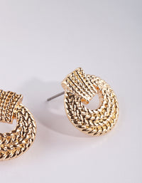 Gold Rope Stud Earrings - link has visual effect only