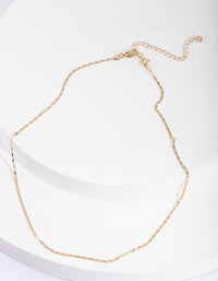 Gold 44cm Tab Chain Necklace - link has visual effect only