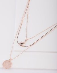 Rose Gold Heart Layered Necklace - link has visual effect only