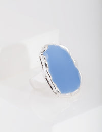 Silver Blue Enamel Ring - link has visual effect only