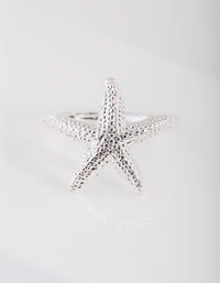 Silver Textured Starfish Ring - link has visual effect only