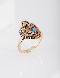 Antique Gold Spiked Heart Ring - link has visual effect only