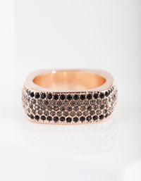 Rose Gold Square Black Pave Ring - link has visual effect only