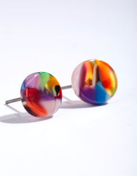 Mini Circle Marbled Acrylic Stud Earrings - link has visual effect only