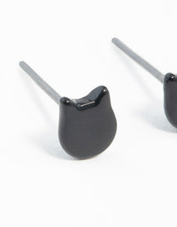 Black Micro Cat Stud Earrings - link has visual effect only