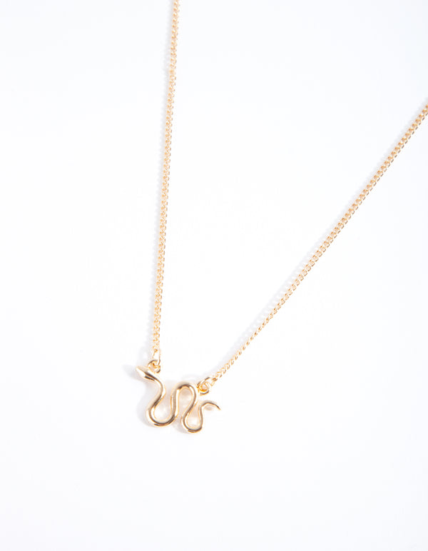 Gold Snake on the Move Necklace