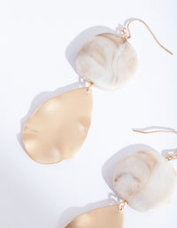 Gold Stone Bead Drop Earrings - link has visual effect only