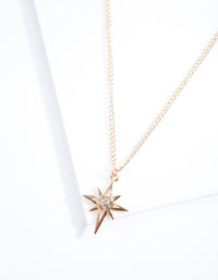 Gold Diamante Star Pendant Necklace - link has visual effect only