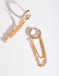 Gold Layered Chain Huggie Earrings - link has visual effect only