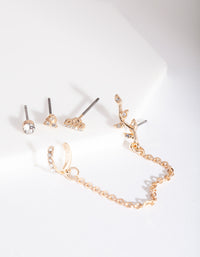 Gold Flower Chain Cuff Ear Pack - link has visual effect only