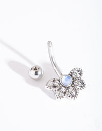 Surgical Steel Synthetic Opal Flower Belly Bar - link has visual effect only