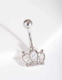 Silver Crown Belly Bar - link has visual effect only