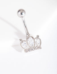 Silver Crown Belly Bar - link has visual effect only