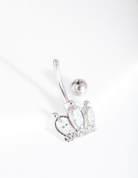 Silver Crown Belly Bar - link has visual effect only