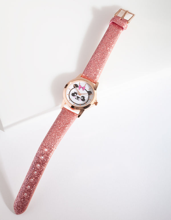 Kids Rose Gold Panda Face Watch