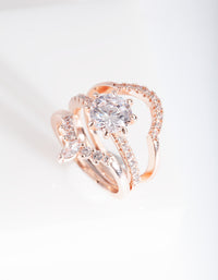 Rose Gold Cubic Zirconia Engagement Stack - link has visual effect only