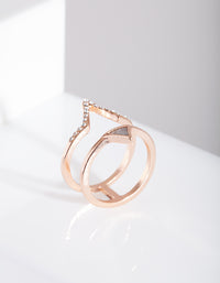 Rose Gold Double Triangle Ring - link has visual effect only