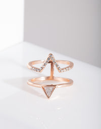 Rose Gold Double Triangle Ring - link has visual effect only