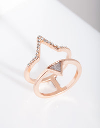 Rose Gold Double Triangle Ring - link has visual effect only