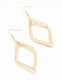 Gold Diacut Hollow Diamond Drop Earrings - link has visual effect only