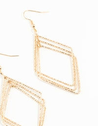 Gold Diacut Hollow Diamond Drop Earrings - link has visual effect only