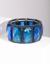 Blue Gunmetal Foil Stone Bracelet - link has visual effect only