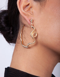 Gold Snake Hoop Earrings - link has visual effect only