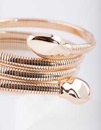 Gold Snake Chain Coil Bracelet - link has visual effect only