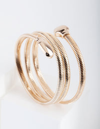 Gold Snake Chain Coil Bracelet - link has visual effect only