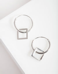 Sterling Silver Geometric Hoop Earrings - link has visual effect only