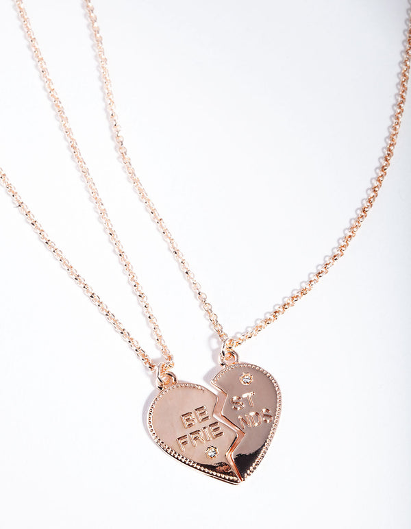 Rose Gold Best Friends Necklace Pack