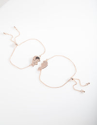 Rose Gold Best Friend Heart Bracelet Set - link has visual effect only