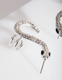 Silver Diamante Snake Cuff Earrings - link has visual effect only