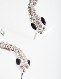 Silver Diamante Snake Cuff Earrings - link has visual effect only