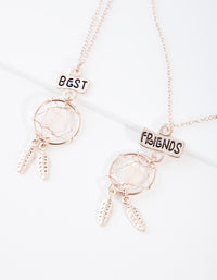 Kids Rose Gold BFF Dreamcatcher Necklace Pack - link has visual effect only