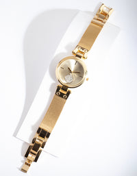 Gold Diamante Circle Watch - link has visual effect only