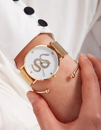 Gold Diamante Snake Watch - link has visual effect only