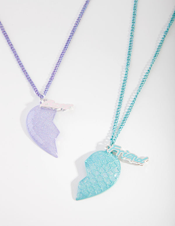 Kids Best Friend Mermaid Heart Necklace