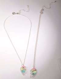 Kids Silver BFF Heart Necklace Pack - link has visual effect only