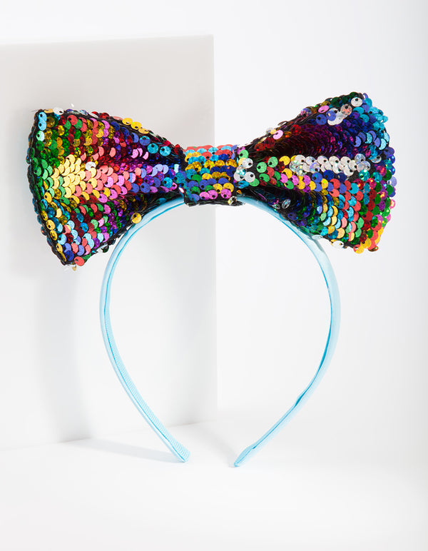 Kids Fabric Sequin Bow Headband