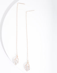 Rose Gold Cubic Zirconia Caged Teardrop Earrings - link has visual effect only