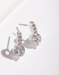 Silver Cubic Zirconia Mini Vintage Earrings - link has visual effect only