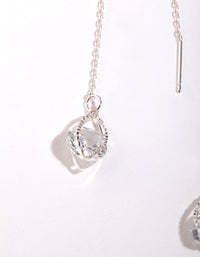 Silver Cubic Zirconia Chain Teardrop Earrings - link has visual effect only