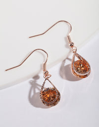 Rose Gold Cubic Zirconia Teardrop Earrings - link has visual effect only